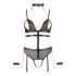 Cottelli Bondage - Offener Body mit Ketten (schwarz)