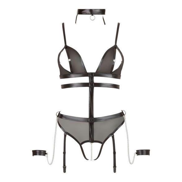 Cottelli Bondage - Strappy Open-Body mit Ketten (Schwarz) - M