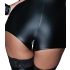 Noir - Glänzender Langarm-Overall-Shorts (Schwarz) - XL