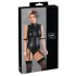 Cottelli Bondage - Ärmeloser, glänzender Body & Armfessel (Schwarz) - L