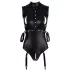 Cottelli Bondage - Ärmeloser, glänzender Body & Armfessel (Schwarz) - XL