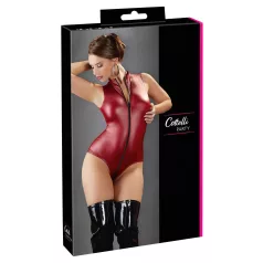   Cottelli Party - glänzender, ärmelloser Body mit Reißverschluss (rot)