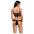 Obsessive Alluria - Florales Spitzen-Body (Schwarz)
