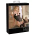 Abierta Fina - Funkelndes Spitzen-Body mit offenem Träger (schwarz) - 85B/L