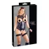 Cottelli Bondage - Glänzender Offener Body & Handfesseln (Schwarz) - M