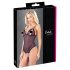 Cottelli - Spitzen-Body mit Perlen, offen (schwarz) - M