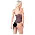 Cottelli - Spitzen-Body mit Perlen, offen (schwarz) - M