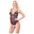 Cottelli - Spitzen-Body mit Perlen, offen (schwarz) - L