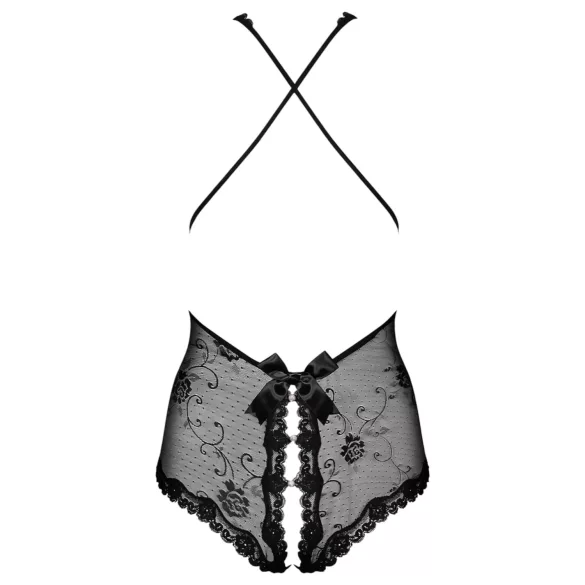 Obsessive Fiorenta - Perlen, offen, Spitzenbody (schwarz)