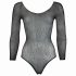 NO:XQSE - Langarm-Glitzer-Netz-Body - Schwarz (S-L)
