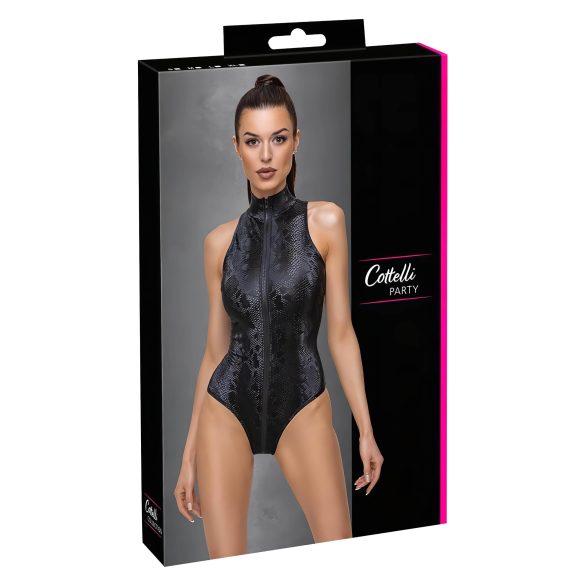 Cottelli Party - Schlangenhaut Bodysuit (schwarz) - L