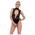 Abierta Fina - Strasszierter Body mit Spitze (schwarz)