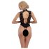 Abierta Fina - Strasszierter Body mit Spitze (schwarz)