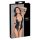 Cottelli Bondage - Glänzender offener Body mit Ringen (schwarz) - M