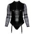 Cottelli Bondage Plus Size - Body mit Spitzärmeln (schwarz)