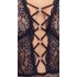 Cottelli Curves Plus Size - Transparenter, gemusterter Body (schwarz)