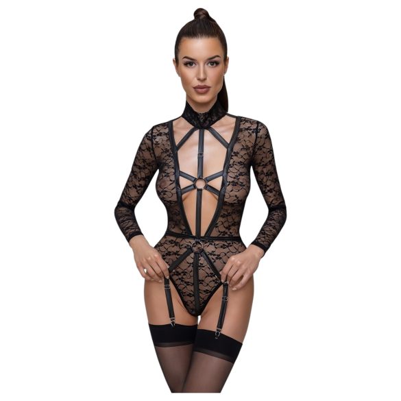 Cottelli - transparenter Riemenbody (schwarz) - M