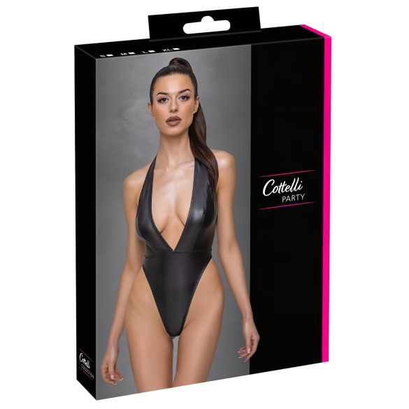Cottelli Party - Glänzender Neckholder-Body (Schwarz) - L