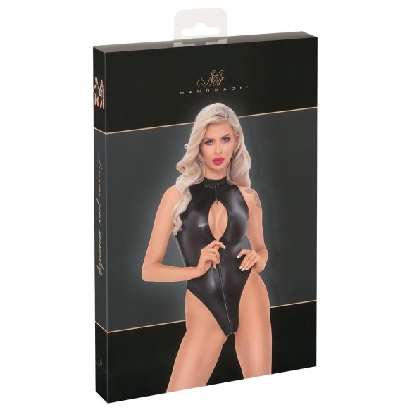 Noir - Body mit Schlangenleder-Print (Schwarz) - L