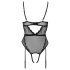 Cottelli – Offener Body mit Strapshalter (schwarz)