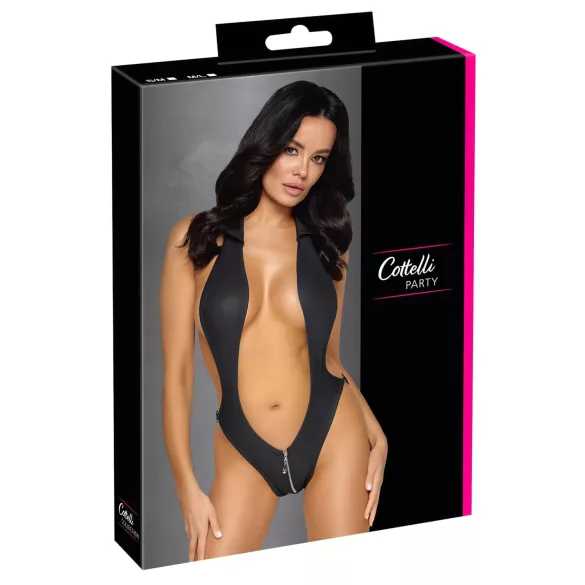 Cottelli Party - Body mit Kragen (schwarz) - M/L