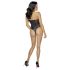 Cottelli Party - Blumenmuster Body (schwarz)