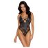 Cottelli Party - Blumenmuster-Body (schwarz) - M