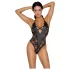 Cottelli Party - Blumenmuster-Body (schwarz) - L