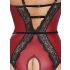 Abierta Fina - Offener Body mit Strapse (schwarz-rot) - L