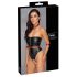 Cottelli Bondage - Glänzender Body und Armbänder (Schwarz) - M