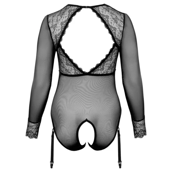 Cottelli Curves - transparenter Body (schwarz) - 2XL