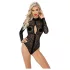 Noir - Langarm-Body mit Leopardenmuster (Schwarz)