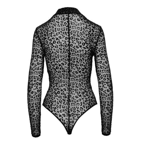 Noir - Langarm-Body mit Leopardenmuster (Schwarz)