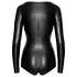 Noir - Glänzender Langarm-Body (Schwarz)