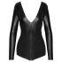 Noir - Glänzender Langarm-Body (Schwarz) - M