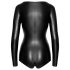Noir - Glänzender Langarm-Body (Schwarz) - M
