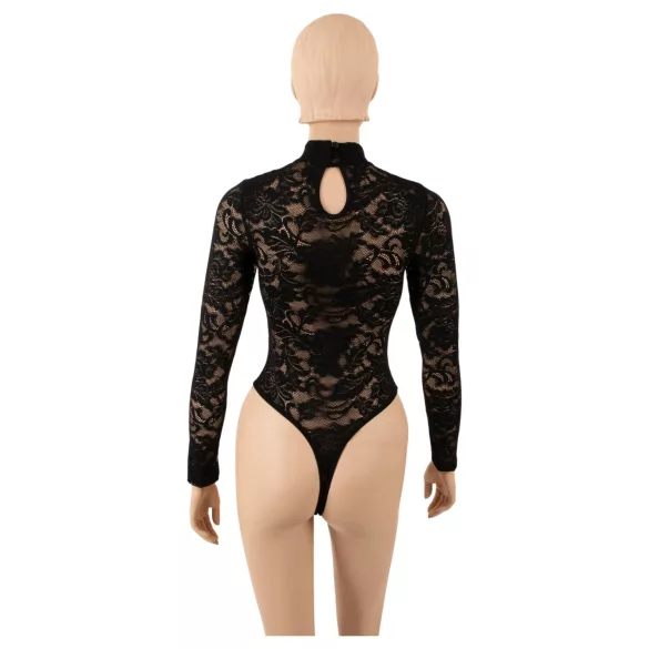 Cottelli - Langarm-Body aus Spitze (schwarz) - S