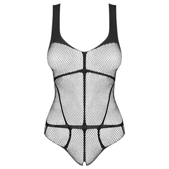 Obsessive B336 - Transparenter, offener Netzbody (Schwarz) - S-L