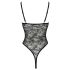 Cottelli - Transparenter, offener Spitzenbody (schwarz)