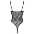 Cottelli - Transparenter Spitzenbody mit Öffnungen (schwarz) - L
