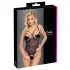 Cottelli - Transparenter Spitzenbody mit Öffnungen (schwarz) - L