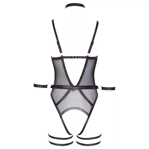Cottelli Bondage - offener Body mit Armfesseln (schwarz) - M