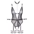 Cottelli Bondage - offener Body mit Armfesseln (schwarz) - XL