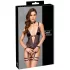 Cottelli Bondage - offener Body mit Armfesseln (schwarz) - XL