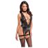 Noir Libido - Body mit Strumpfhalter (Schwarz)