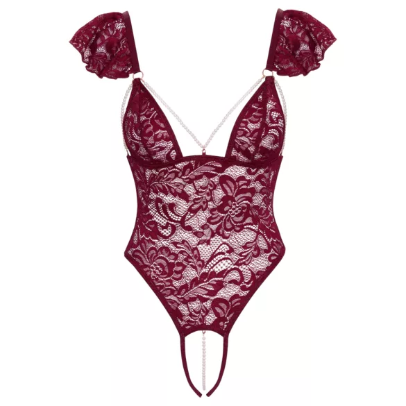 Cottelli - Perlenbesetzter Spitzenbody (Rot)
