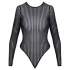 Cottelli - Gestreifter Body mit Silberfäden (schwarz) - S-L