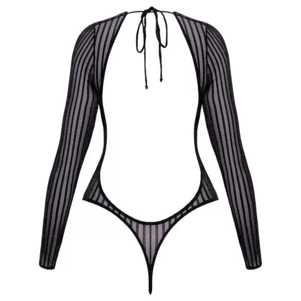 Cottelli - Gestreifter Body mit Silberfäden (schwarz) - S-L