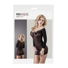 NO:XQSE - Langarm, transparente Catsuit - Schwarz (S-L)