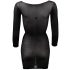NO:XQSE - Langarm, transparente Catsuit - Schwarz (S-L)